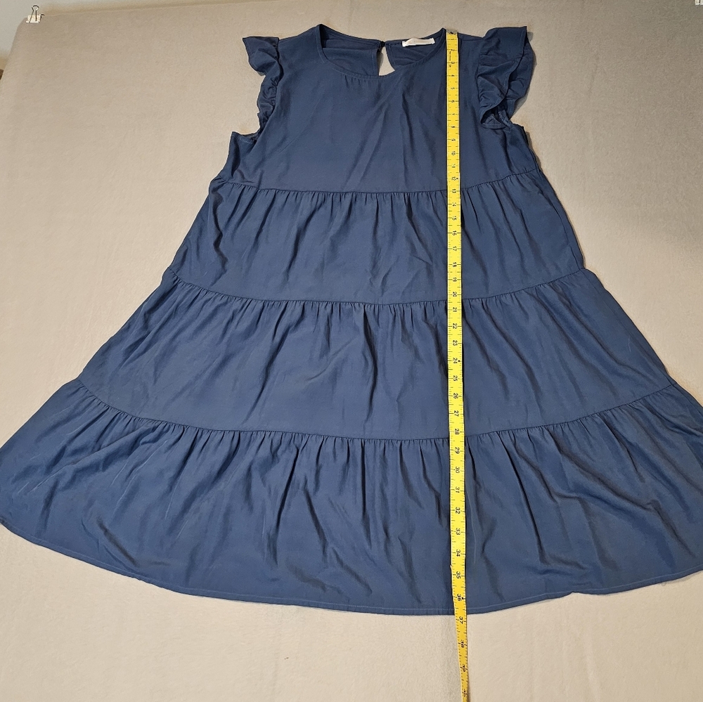 Kirundo Blue Dress Tiered Design Size M - Picture 4 of 7